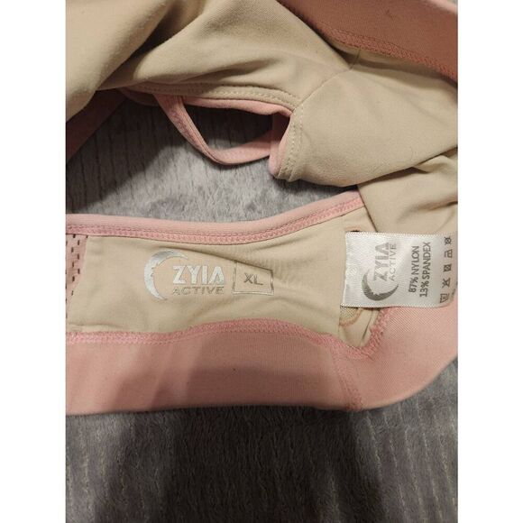 ZYIA Active Women's Grid Strappy Ladder Sports Bra Pink Size XL - Picture 3 of 3